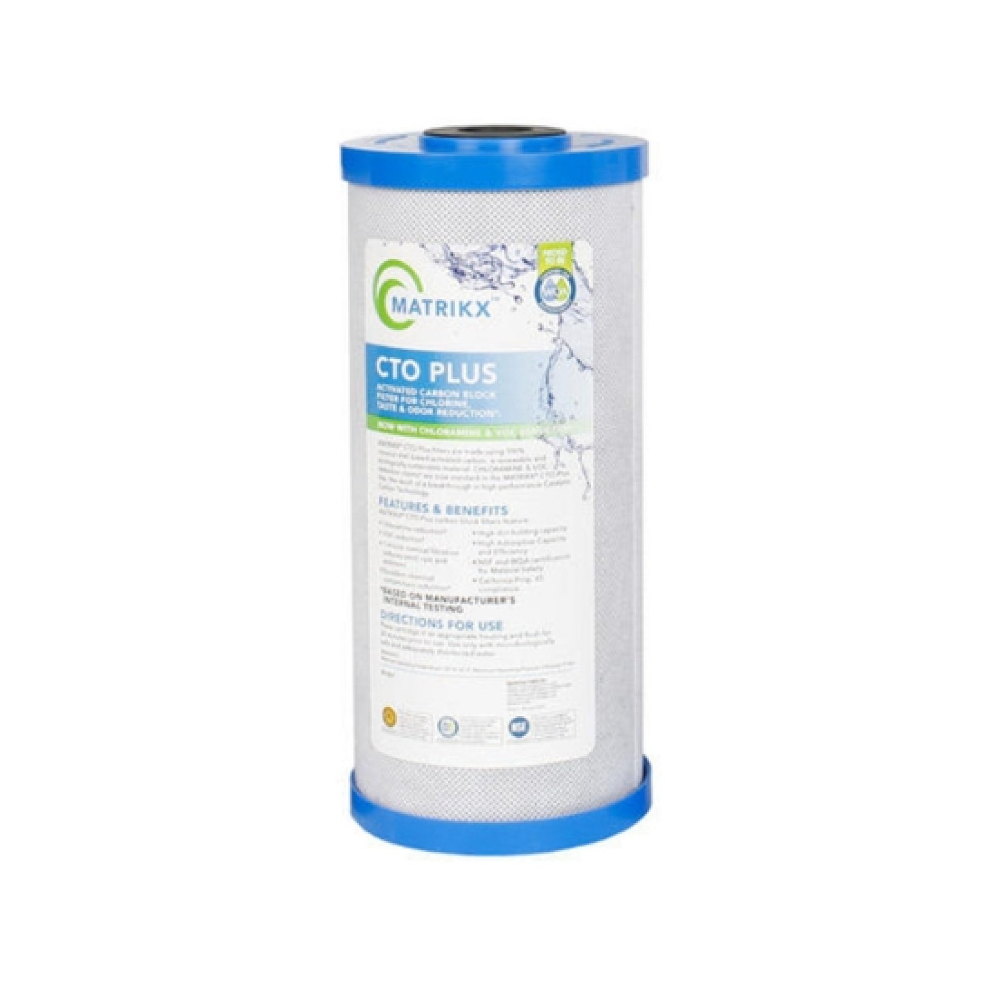Filtro acqua Matrikx CTO Plus Carbon Block per riduzione cloramina