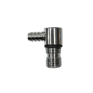 Chrome Elbow, 1/4"MIP x 3/8" Barb with O-ring