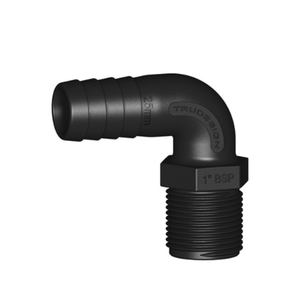 Hose Tail Male Long Thread 25mm BSP 90° | Taylor Purification
