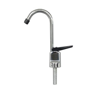 Standard black handle tap with  short  reach spout