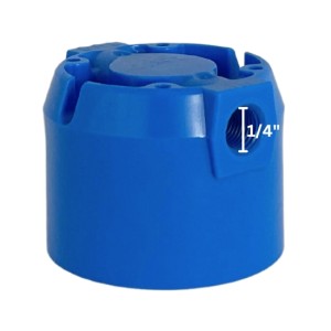 Valved Head For Q Series 60 type (with Shut-off) - Blue, 1/4" inlet outlet