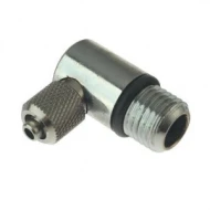 Bench top chrome inlet hose elbow